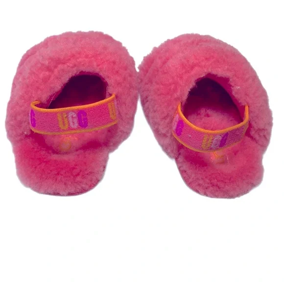 UGG Baby “Fluff Yeah” Sling Back Slide Slippers Size 3-4  Age 1 to 3 - Picture 3 of 6
